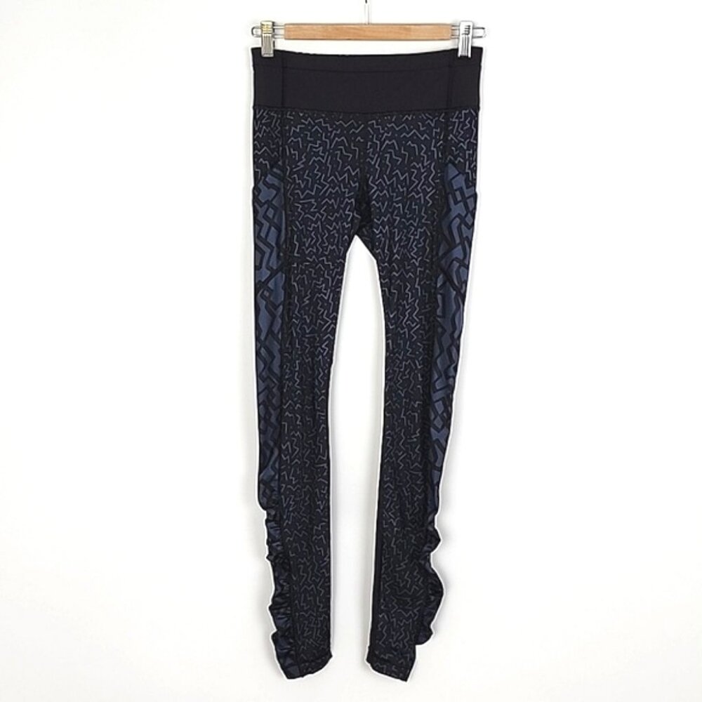 Lululemon Seawheeze 2015 Speed Tight III Legging Black Blue 28" Inseam 4